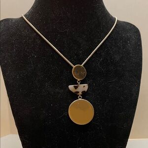 Banana Republic Gold and White Pendant Necklace